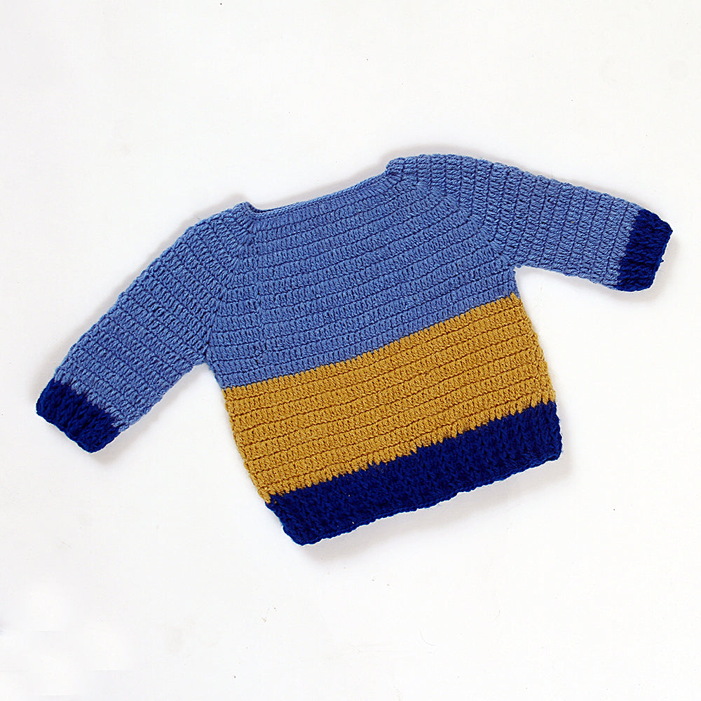 Handmade Crochet Baby Sweater – Cute Bird & Nature Knit Pullover for Kids