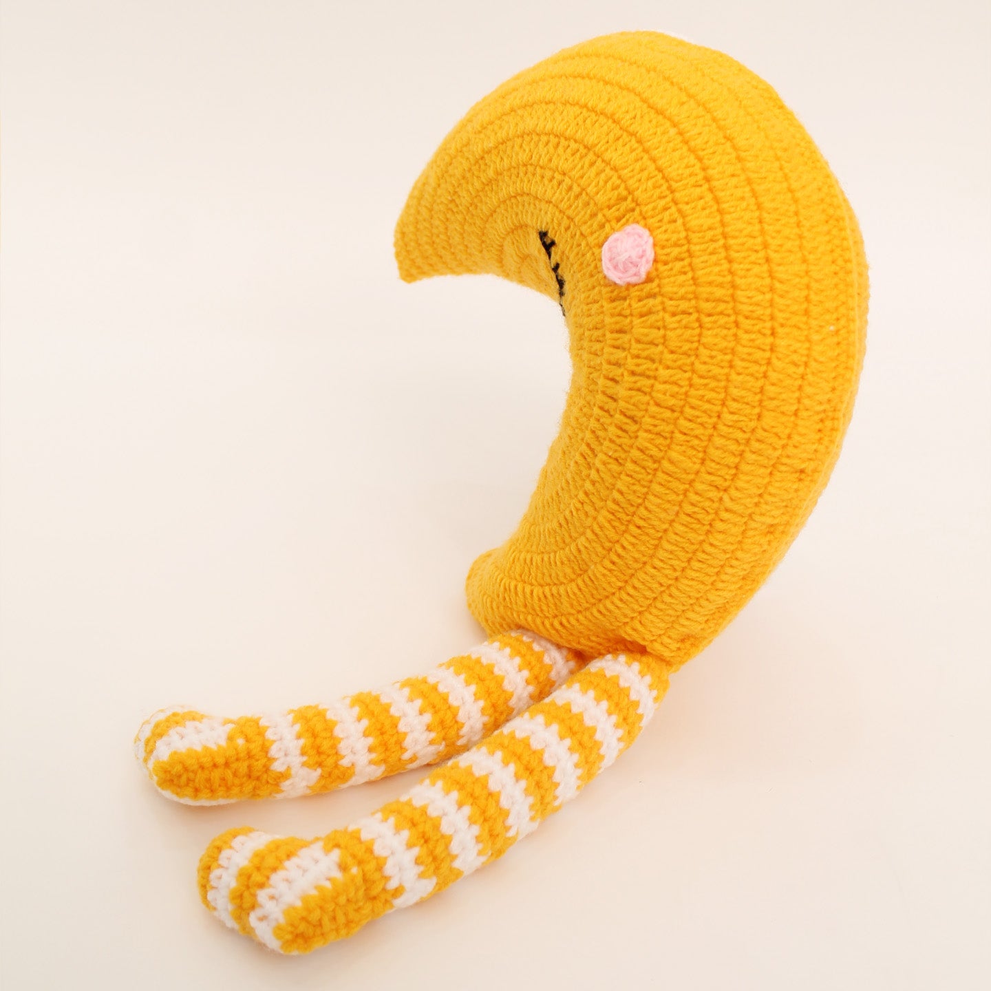 Handmade Sleeping Moon Cuddle Cushion - Yellow