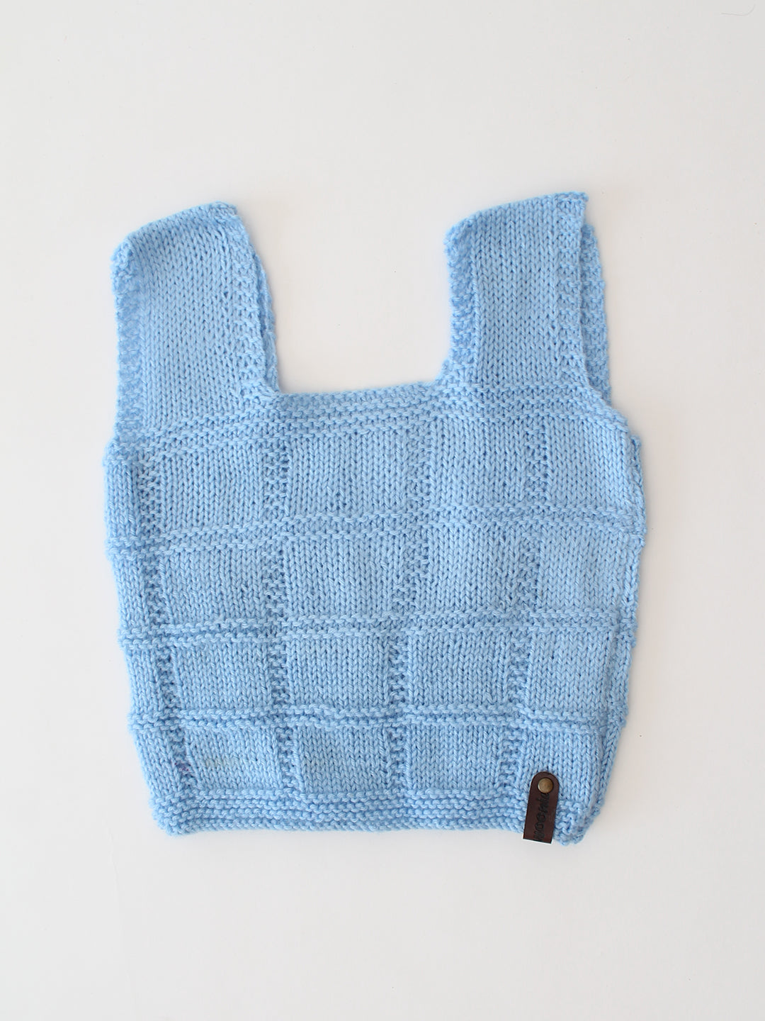 Handknitted Sleeveless Strapy Vest - Sky Blue