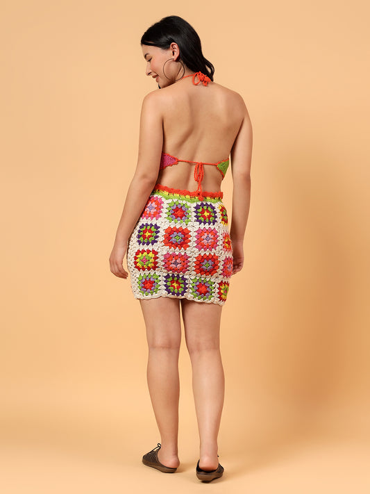 Handmade Crochet Lace Skirt - Multicolor