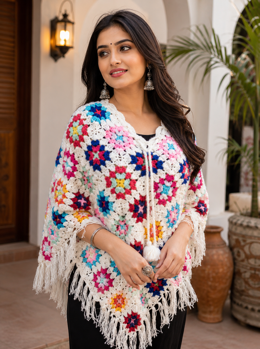 Women’s Chic Crochet Poncho