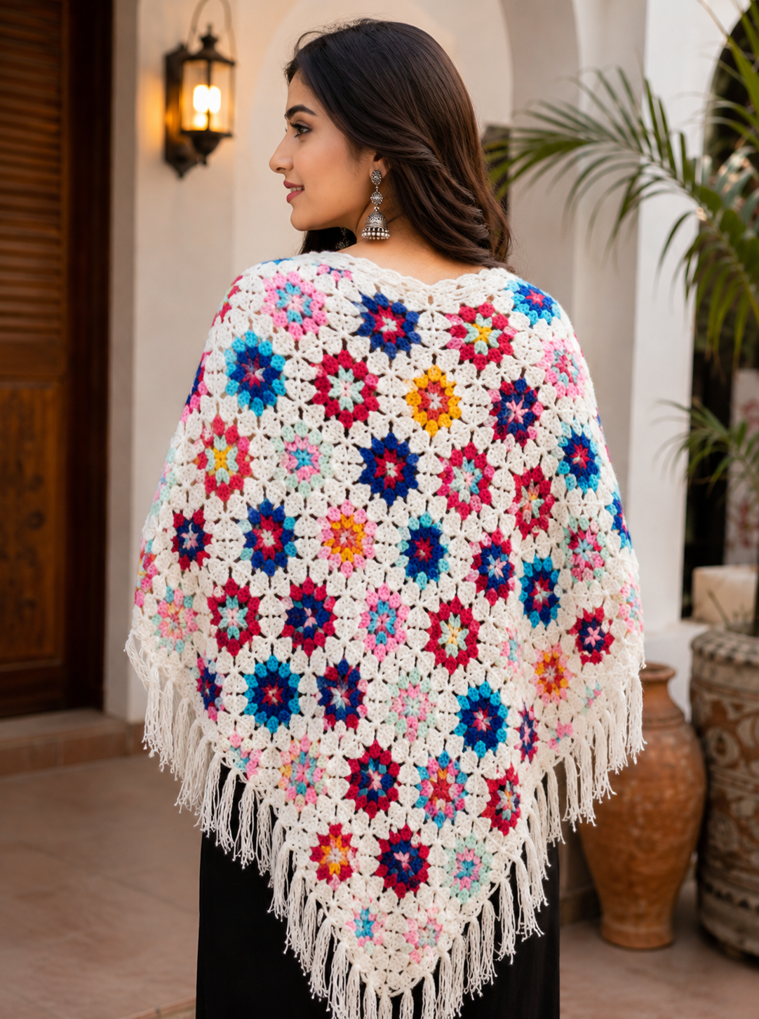 Women’s Chic Crochet Poncho
