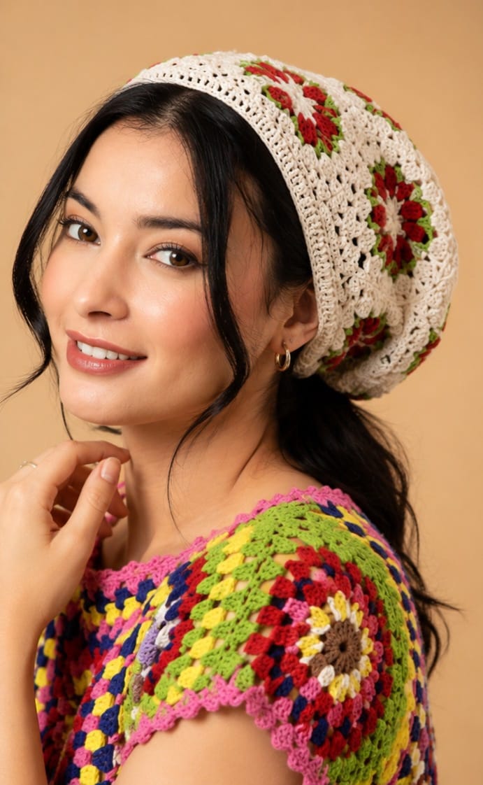 Women's Handmade Crochet Head Cap