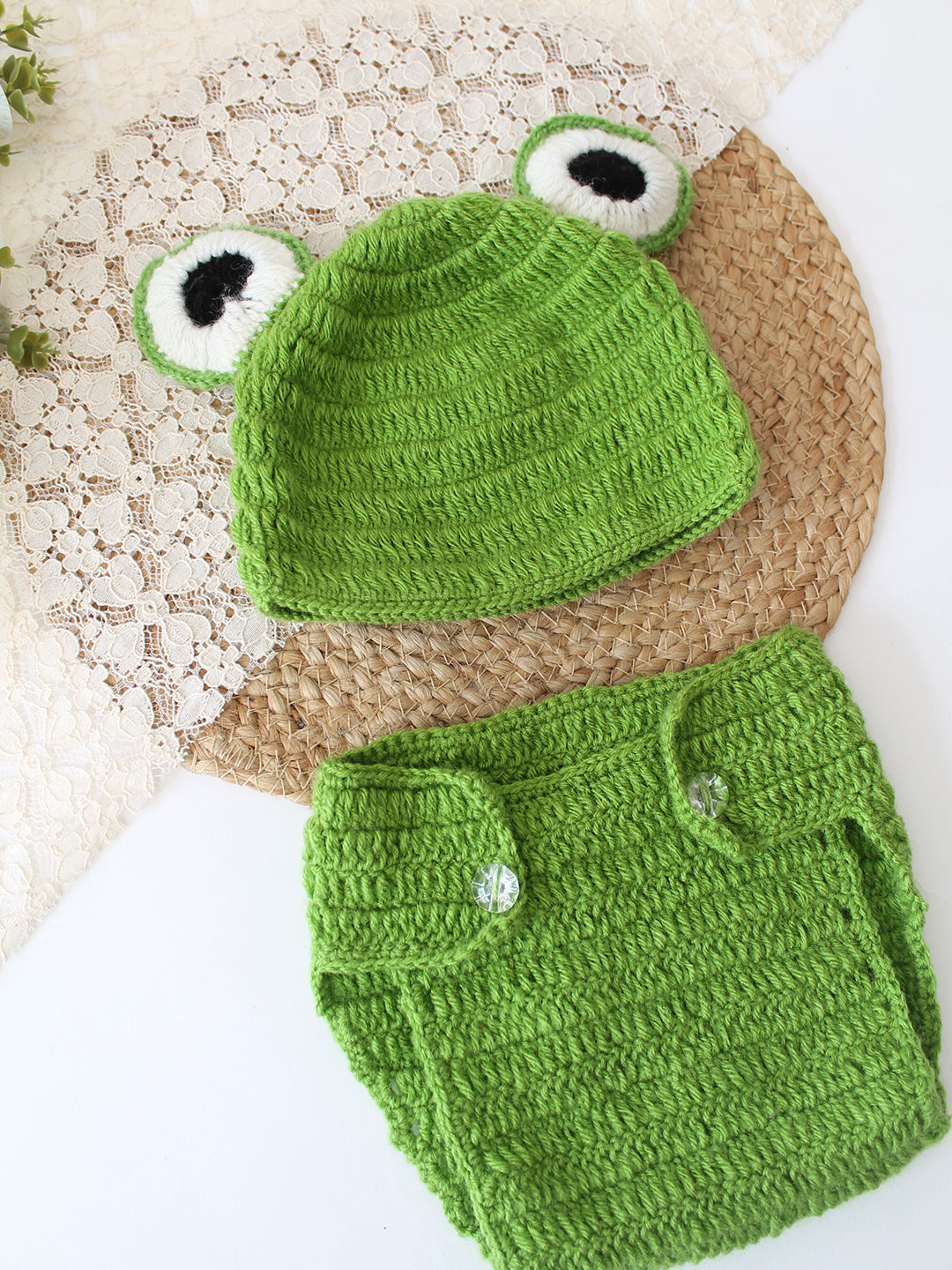 Frog Theme Photography Prop Set - Green