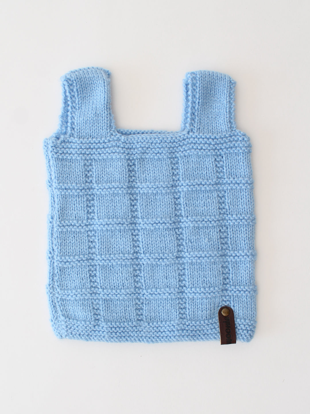 Handknitted Sleeveless Strapy Vest - Sky Blue