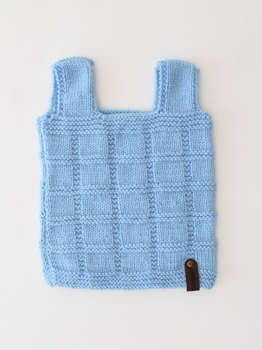 Handknitted Sleeveless Strapy Vest - Sky Blue