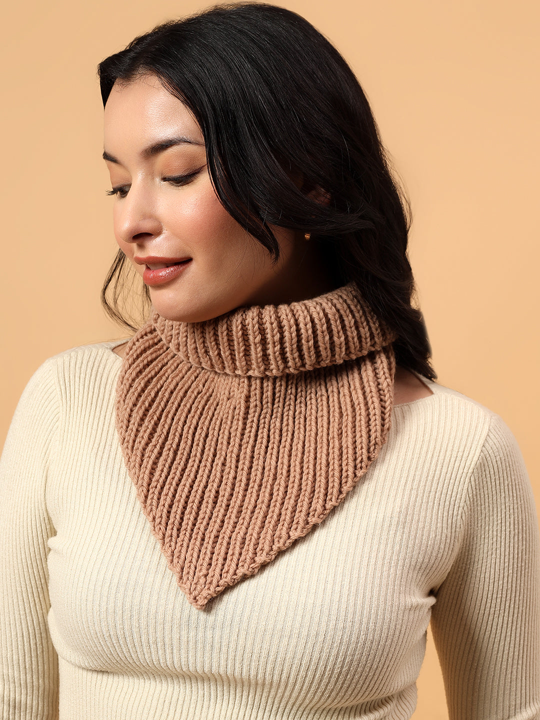 Pure Wool Neckwarmer - Beige