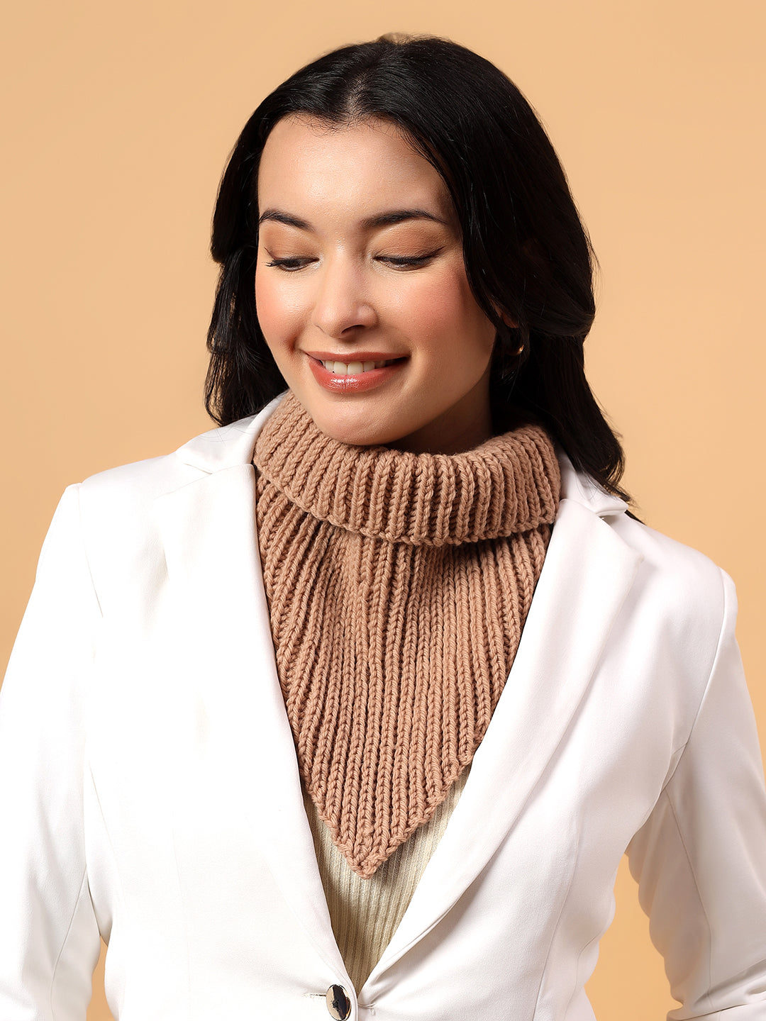Pure Wool Neckwarmer - Beige