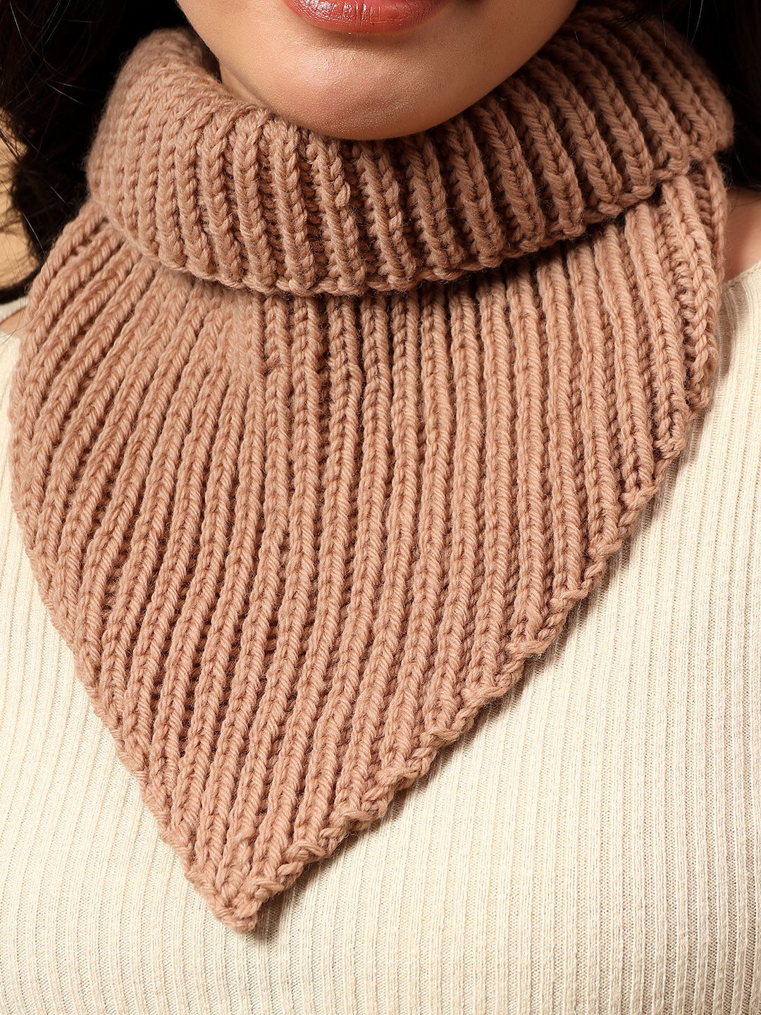 Pure Wool Neckwarmer - Beige