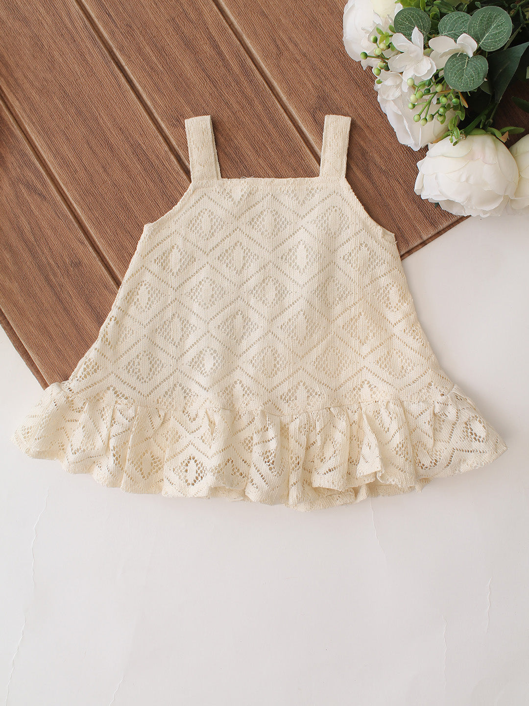 Qvink Ruffled Hem Mini Dress - Cream