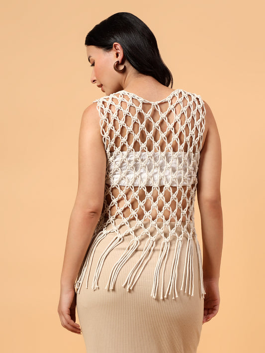 Macrame Bohemain Top - Off White
