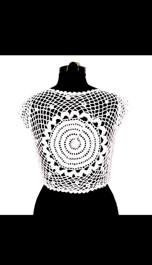 Women’s Handmade Crochet Shrug Top